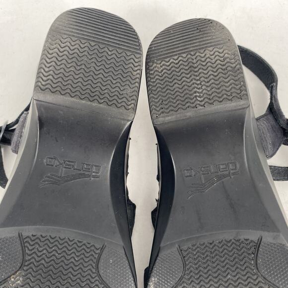 Dansko Slingback Open Toe Black Leather Comfort Sandal Women's Size EU 40 - Picture 8 of 9
